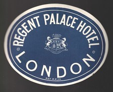 Hotel Luggage Label England London Regent Palace Hotel