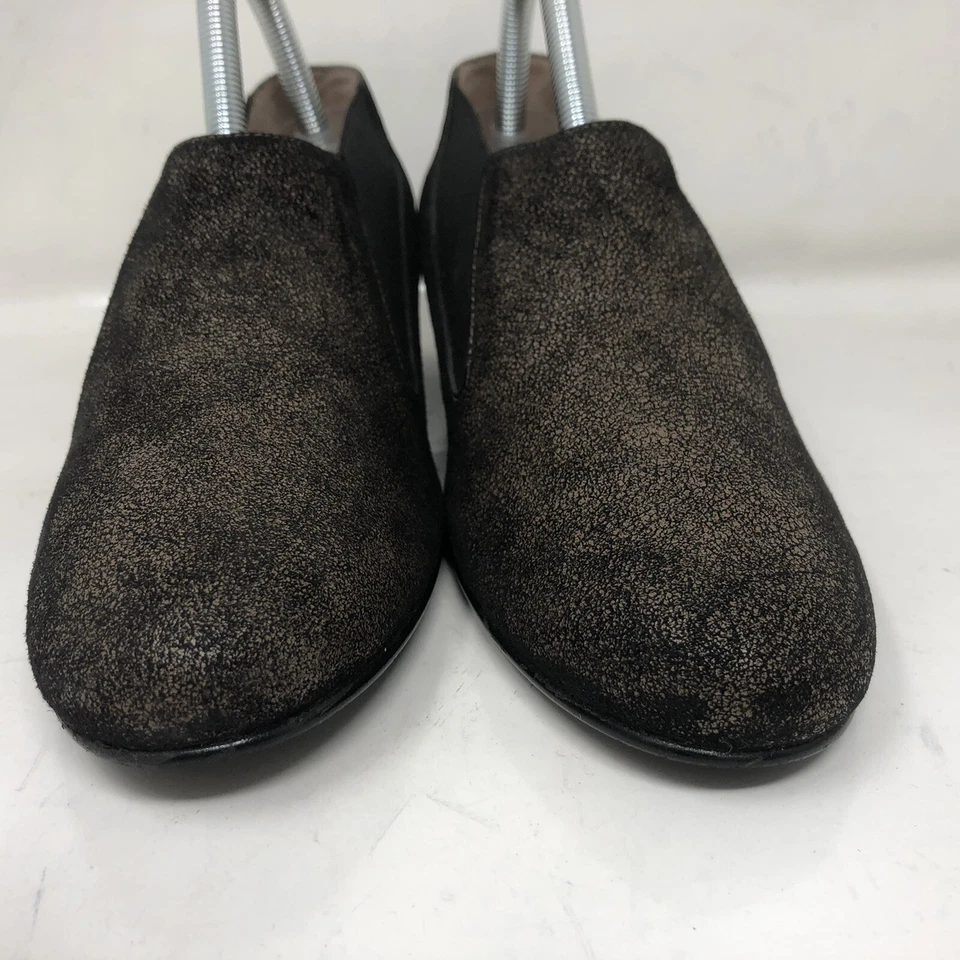 FS/NY Zapatos sin cordones de cuña de cuero marrón con suela francesa para mujer talla 8B Foto 3 de 4