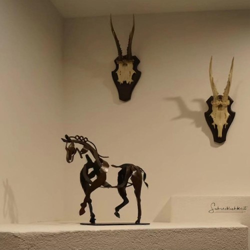 3D LED Lighting Metal Standing Horse Sculpture Statue Home Decoration Gift - Picture 8 of 13