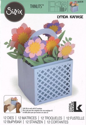 Sizzix Thinlits Stanze Set 12PK - 663578 Card in a Box, Flower Basket