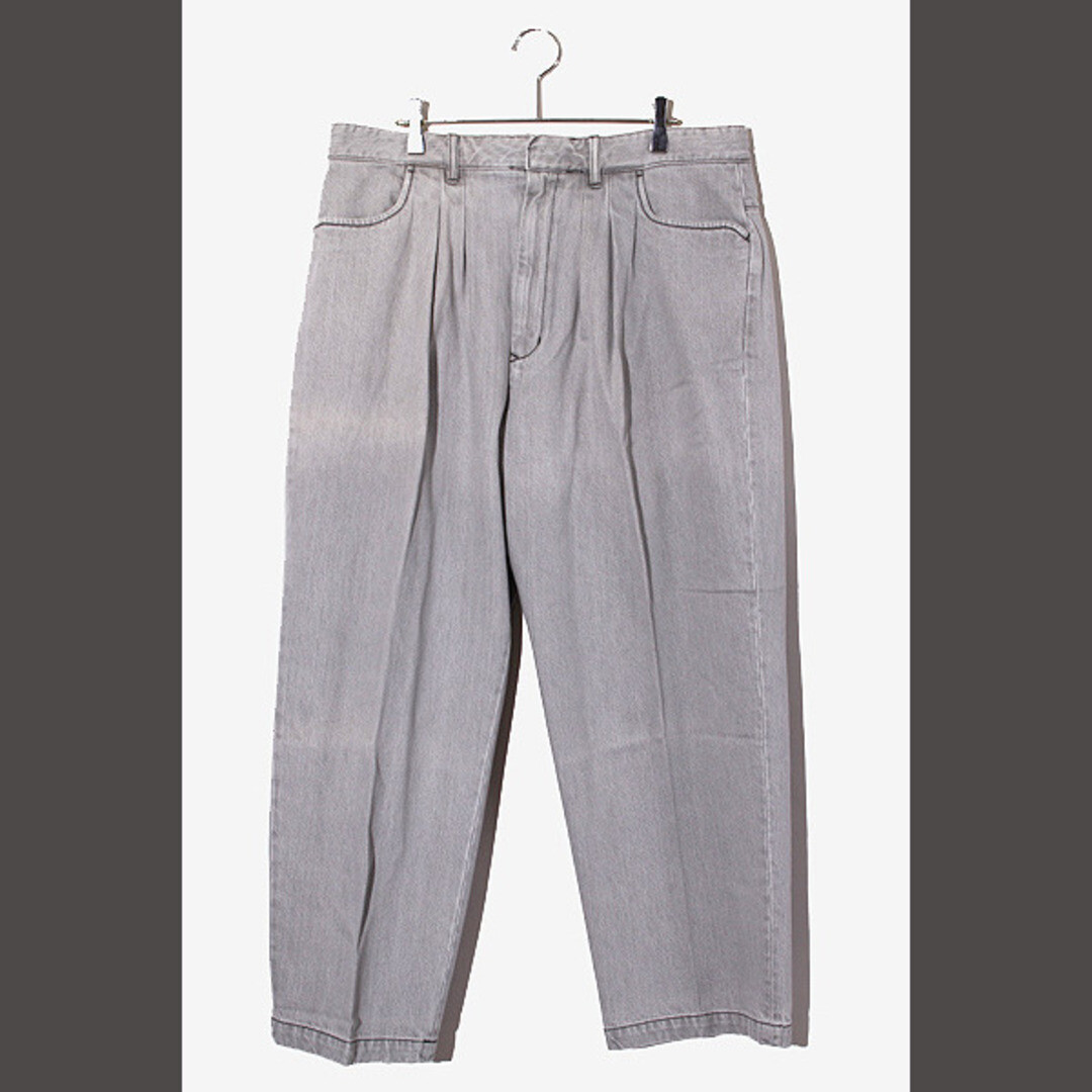 FARAH FARRAH Two-tuck Wide Tapered Pants Cotton Zip Fly