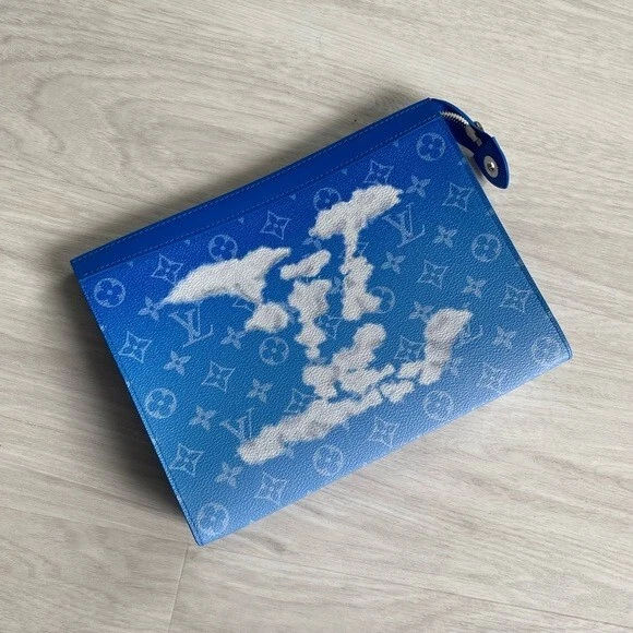 Louis Vuitton Pochette A4 Clouds Monogram Blue in Coated Canvas