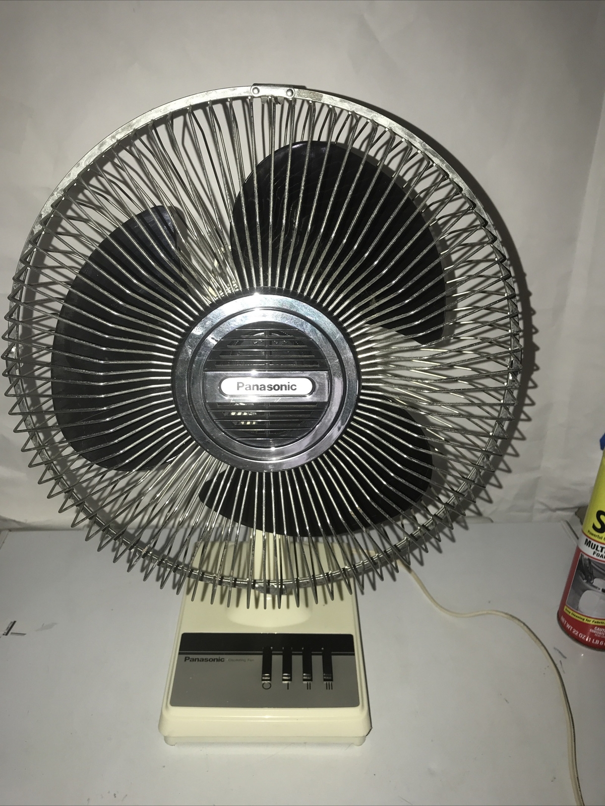 Vintage Panasonic F-1209 Translucent Blade Oscillating Electric Fan 3 Speed  -image
