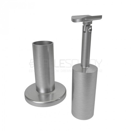 Inox V2A Armature Pfostenfuß 42,4mm Bois Support de Main Courante Bretelles Rond - Photo 3/12