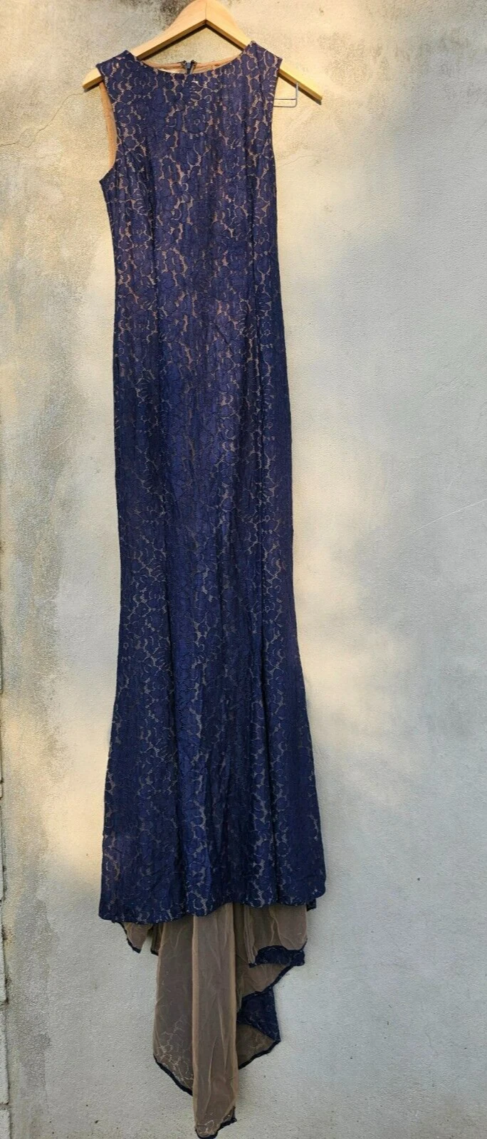 Abito vestito pizzo floreale blu navy collezione Michael Kors 8 splendido iconico Italia nuovo senza etichette
