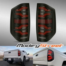 Fit 14-21 Toyota Tundra LUXX-Series LED Tail Lights Repalcement Pair Black-Red