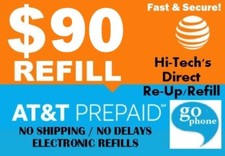  90 AT T PREPAID FAST REFILL DIRECT to PHONE   GET IT TODAY    TRUSTED SELLER