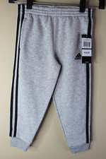 Adidas, Boys Side Stripe Sweat Pants, Heather Gray, Size 5, New
