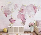 3D Watercolor World Map R28227 Wallpaper Wall Mural Self-adhesive Removable Luna