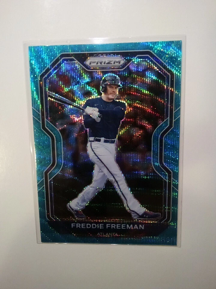 2021 Panini Prizm Freddie Freeman Teal Wave Prizm #112 Braves Dodgers