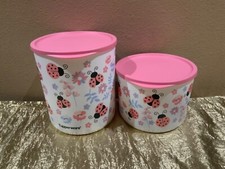 New UNIQUE Bright Tupperware Set/2 Cubix Roun...