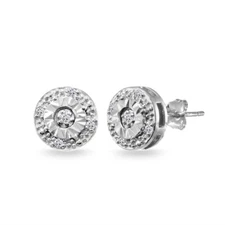 Sterling Silver 1/10ct Diamond Miracle-Set Stud Earrings