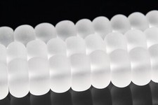 8x4MM Natural Matte Crystal Clear Quartz Beads Grade AAA Rondelle Loose Beads