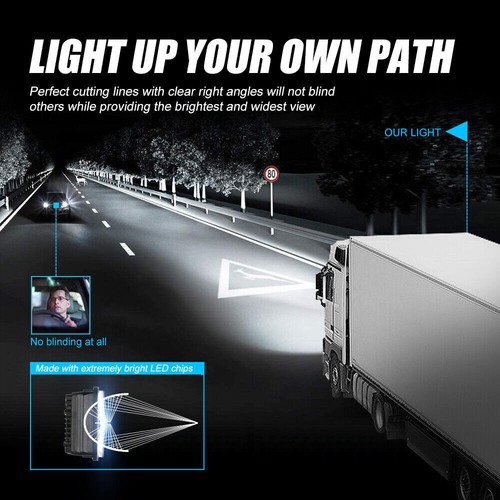 4PCS 4x6" LED Headlight Hi-Lo Turn Signal DRL For Kenworth Freightliner Truck - Bild 7 von 12
