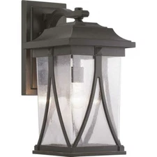 Abbott Collection 1-Light Antique Bronze Outdoor Wall Lantern Sconce by Progress