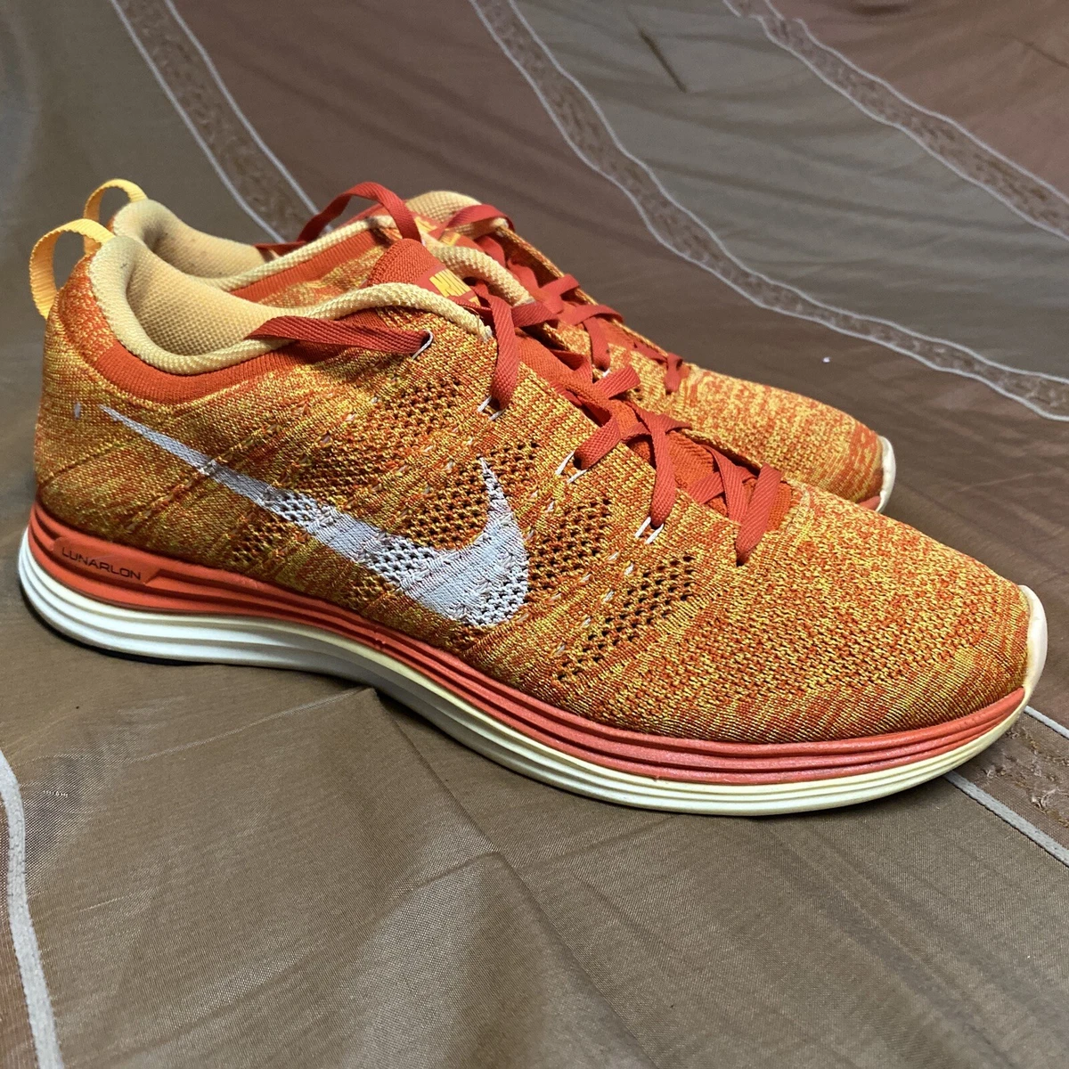 Nike flyknit lunar 1 on sale homme orange