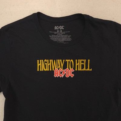 ACDC Highway To Hell Band Crew Neck Short Sleeve Graphic Shirt Mens Size M Black
