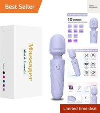 Gray Purple Compact Massager Wand - 10 Vibration Modes for Ultimate Relaxation