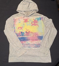 American Eagle Outfitters - Gray Beach Hoodie - Size M Athletic Fit Ocean Look 
