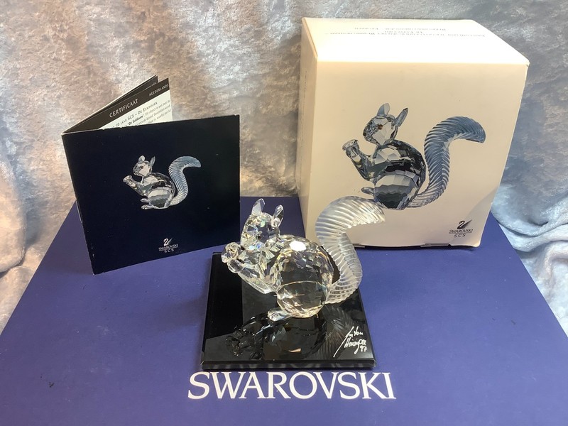 Swarovski 1997 SCS 10th Anniversary Squirrel 208433.  MIB+COA.