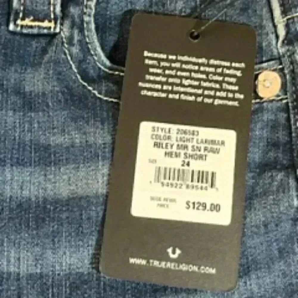 New True Religion Mid Rise Bermuda Riley Short Women's Sz 24 NWT thumbnail 5