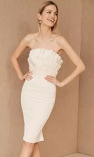 BHLDN By Anthropologie Women’s Cream Gehry Pleated Bodice Dress Size 6