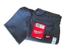 Milwaukee Men's Heavy Duty Work Pants Flex Regular Fit 36x32 Gray 7 Pocket NWT