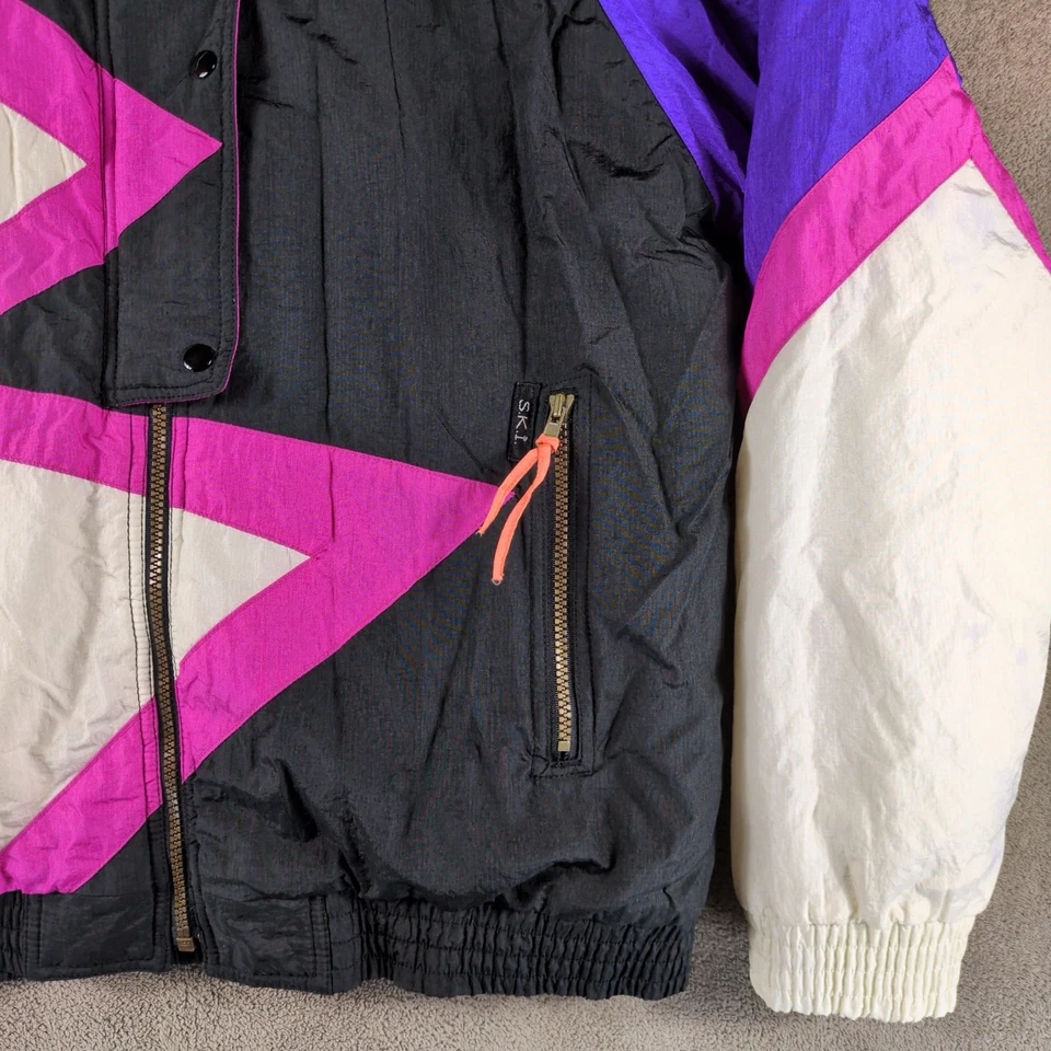 S.K.I. Y2K Vintage Womens Ski Jacket XL 80s/90s Colorblock Full Zip Retro Winter - Image 4 of 4