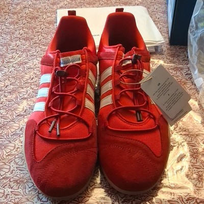 Adidas x Bad Bunny ''Flamboyan'' Red/White Suede Cushioned Low Top Sneaker New 