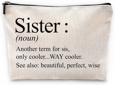 Sufamb Sister Gifts Makeup Bag, Best for Mother's Day sister 