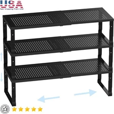 Expandable Stackable Kitchen Organizer Heavy Duty 3 Tier Storage Shelf New