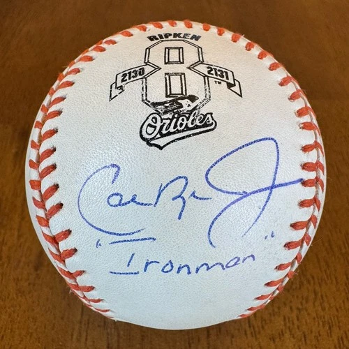 Cal Ripken Jr. Ironman Signed Autographed Commemorative Logo Baseball JSA COA
