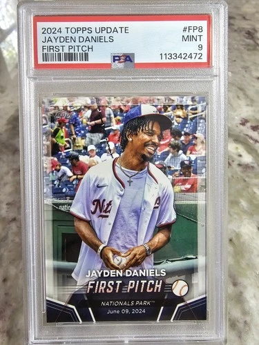 2024 Topps Update Series First Pitch Jayden Daniels RC #FP-8 PSA 9 ROY🔥🔥🔥