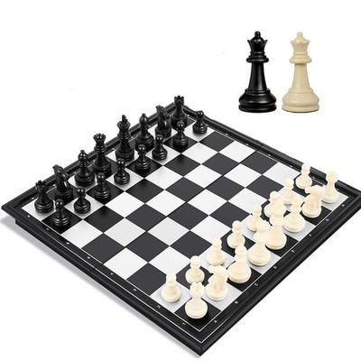Travel Chess Set, 10 inch Magnetic Chess Board with 2 Extra Queen Portable