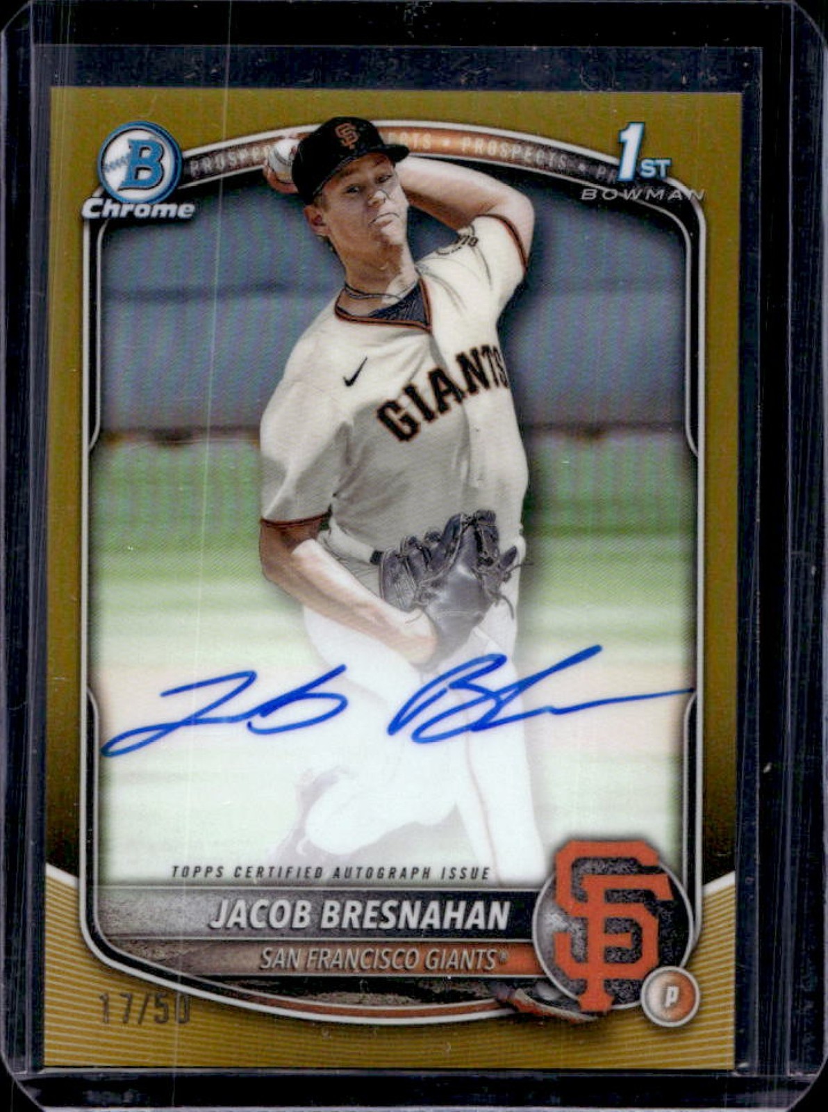2025 Bowman Jacob Bresnahan Chrome Auto Gold Refractor 1st #17/50