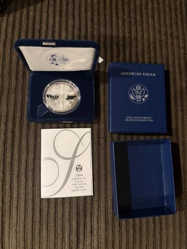 2004 American Eagle One Ounce Silver Coin W/ Original BOX And COA