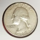 1960-P Silver Washington Quarter *90% Silver*  CIRCULATED CONDITION