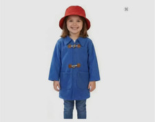 Boys Girls London Paddington Bear Cosplay Costume Blue Jacket & Red Hat Book Day