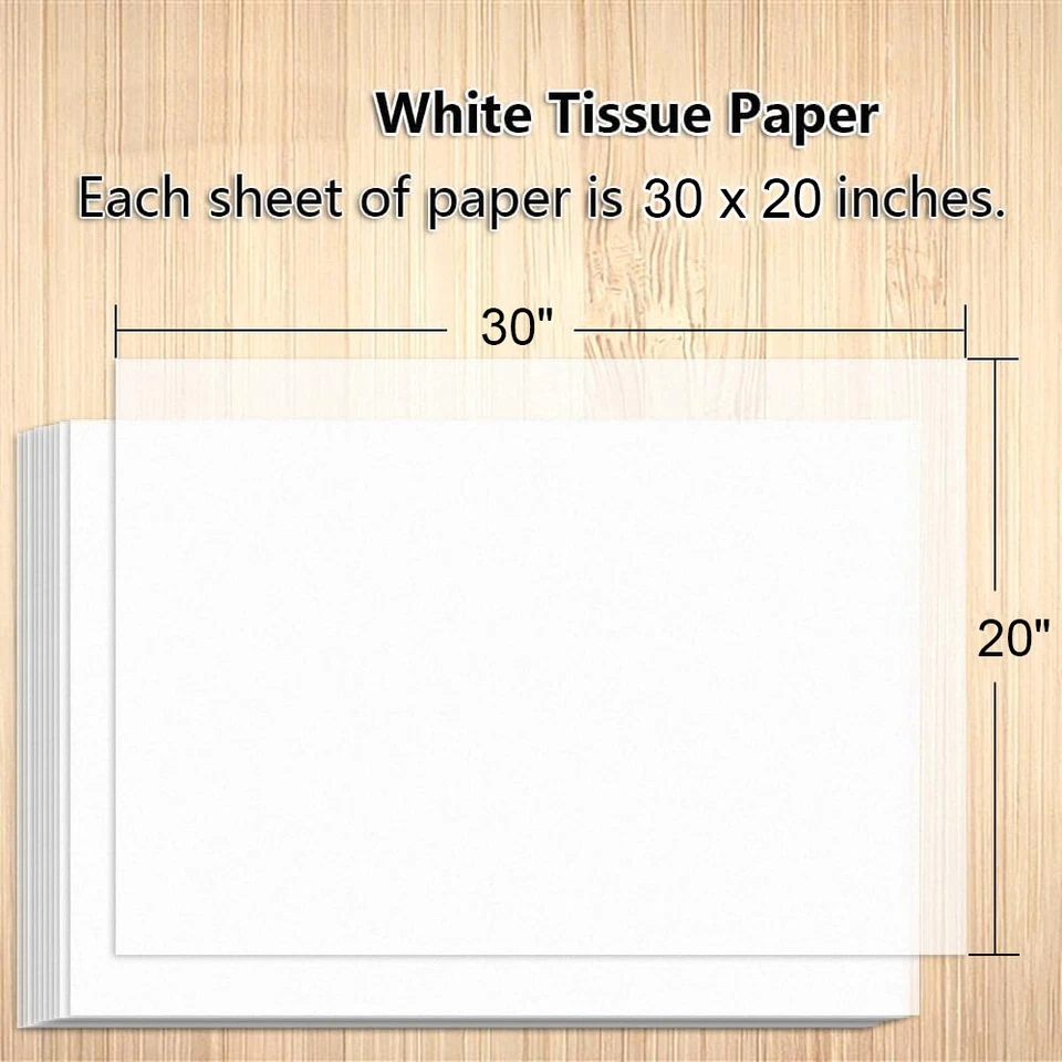 Papel de seda blanco 15"x20" 20"x30" 14"x20" embalaje envoltura amortiguación relleno vacío Foto 4 de 4