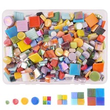 2.4 lb Assorted Mosaic Tiles for Crafts Bulk   Large Variety Pack of Multi