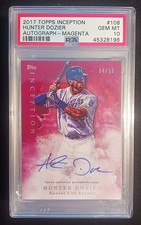 2017 Topps Inception Magenta Autograph #108 Hunter Dozier RC Rookie PSA 10 #/99
