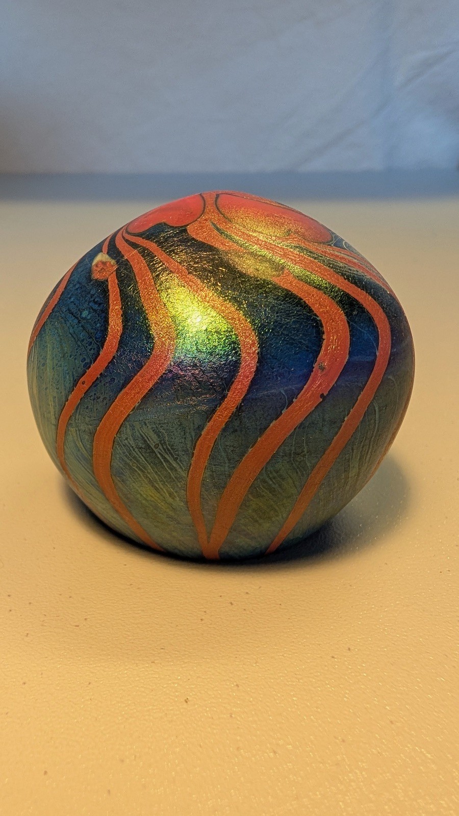 Vintage 1973 Mark Cantor Lundberg Studios Art Glass Hearts Signed Paperweight