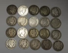 (20) US Barber Silver Quarters 25cc Nice Lot Ave Circ.