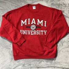 Miami University RedHawks Crewneck Sweatshirt Men’s Size M Red NCAA Pullover