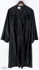 Black Graduation Gown Shiny Unisex High School College Ceremony Robe 5'9"-5'10"