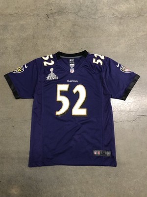 Baltimore Ravens Ray Lewis #52 Nike Super Bowl XLVII Patch Jersey Youth XL  - Main Image
