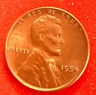 1954-P Lincoln Wheat Cent Penny GEM RED BU From an Original Bank Roll