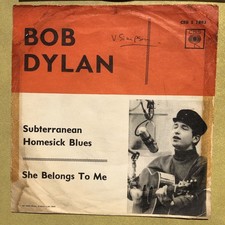 Bob Dylan - Subterranean Homesick Blues / She Belongs To Me SWEDEN 1965 Original Bob Dylan - Subterranean Homesick Blues / She Belongs To Me SWEDEN 1965 Original