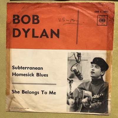 Bob Dylan - Subterranean Homesick Blues / She Belongs To Me SWEDEN 1965 Original