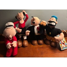 Popeye Classic Stuffins Characters Plush Set Olive Oyl Bluto Wimpy Sweet Pea